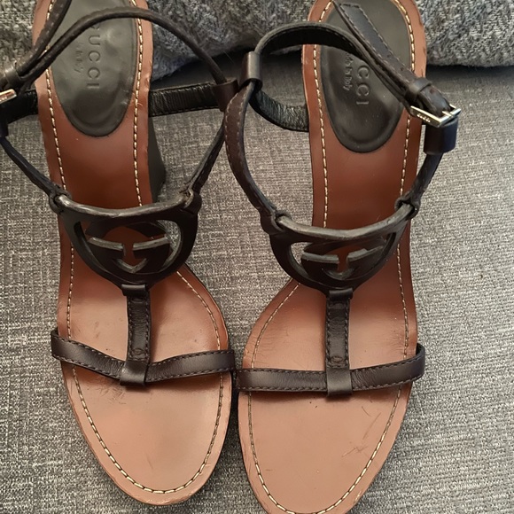 SOLD Gucci Lifford wedge sandals - Picture 1 of 14